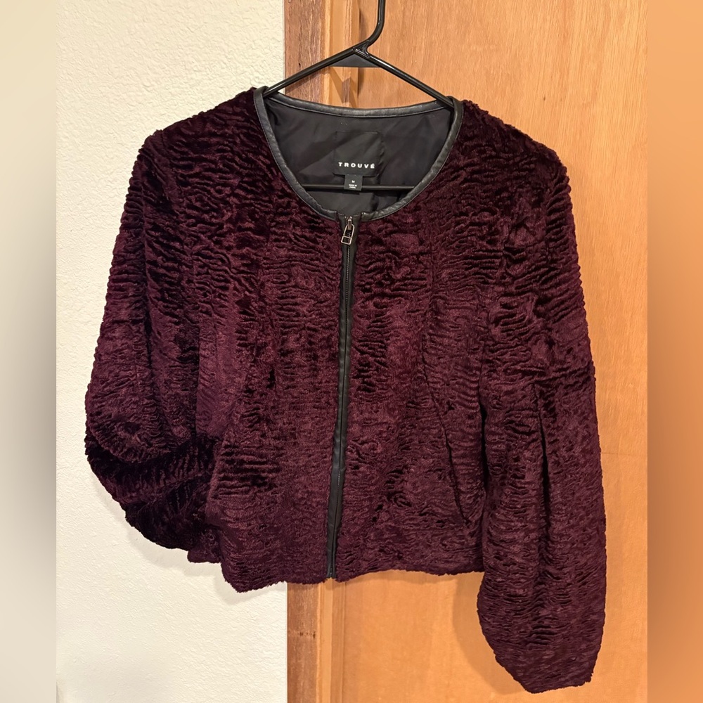 *3for$100 bundle!* Trouve Womens Faux Fur Jacket w/Leather trim